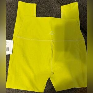 Medium Spacedye Caught In midi high waisted legging - true chartreuse heater NWT